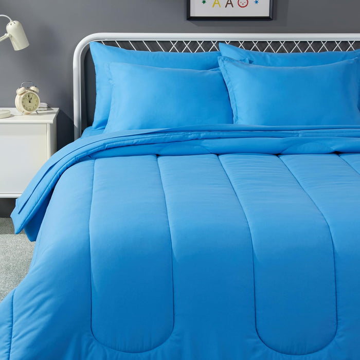 Amazon Basics Kid's Soft, Easy Care Microfiber Bed-in-a-Bag 5-Piece Bedding Set, Twin, Butterfly Friends