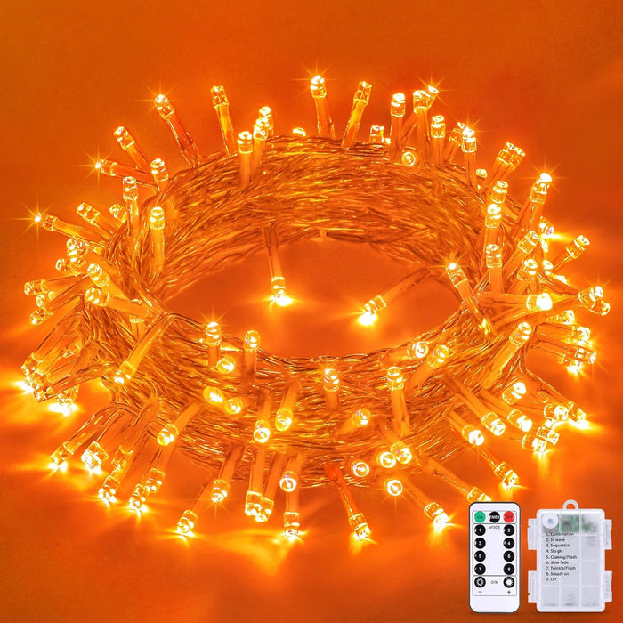 JMEXSUSS 2 Pack Battery Operated String Lights with Remote, Total 66ft 200 LED Classroom Lights, Battery Christmas Light Outdoor Indoor for Bedroom Classroom Dorm Yard Tree Party Decor(Warm White)