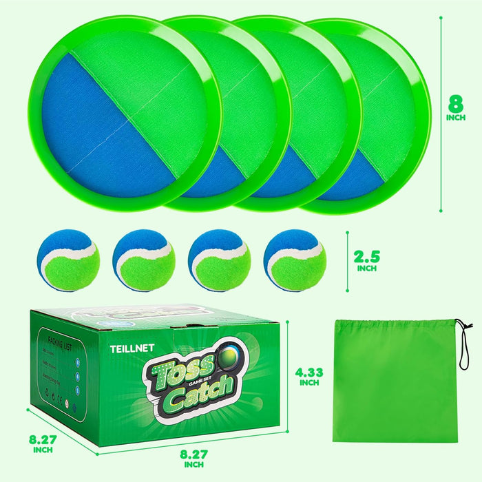 Toss and Catch Ball Set Upgraded - Family Games Kids Toys for Stocking Stuffers - Water-Resistant Great for Beach Pool Yard - Christmas Toys Gift for Boys Girls Teens 3 4 5 6 7 8 9 10 11 12+ Years