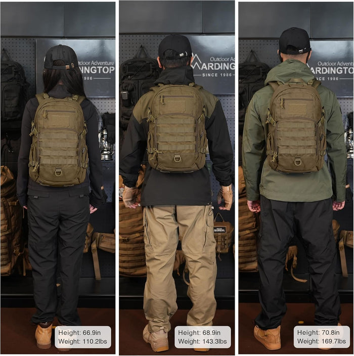 Mardingtop Small Tactical Backpack,Molle Hiking Backpack for Backpacking,Cycling and Biking,25L Backpack