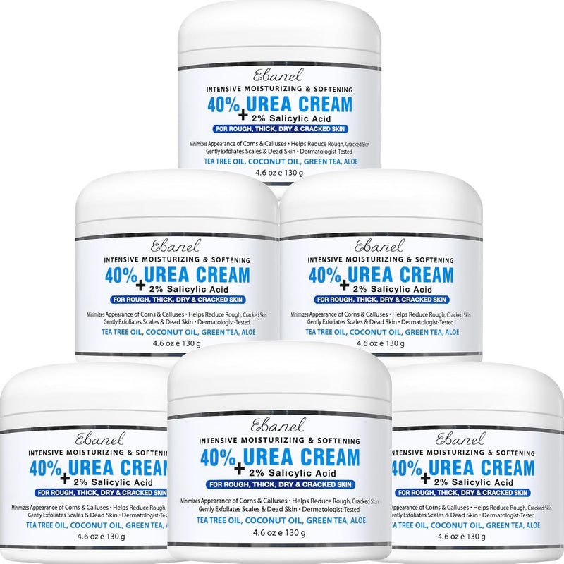 Ebanel Urea Cream 40% plus Salicylic Acid 2%, Foot Cream for Dry Cracked Heels Feet Knees Elbows Hands, Foot Dead Skin Cuticle Callus Remover Toenail Softener, Keratolytic Skin Barrier Repair