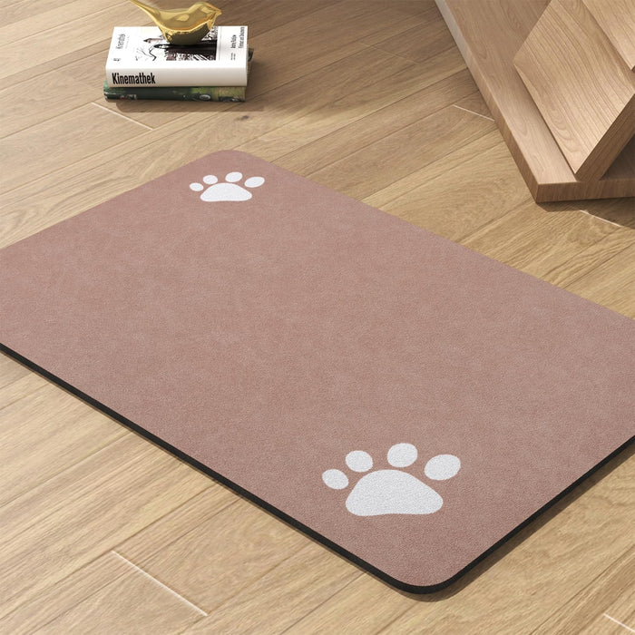 Pet Feeding Mat-Absorbent Dog Mat for Food and Water Bowl-No Stains Quick Dry Dispenser Mat-Dog Accessories Pet Supplies-Water Bowl for Messy Drinkers（Darkgrey,12"x19"