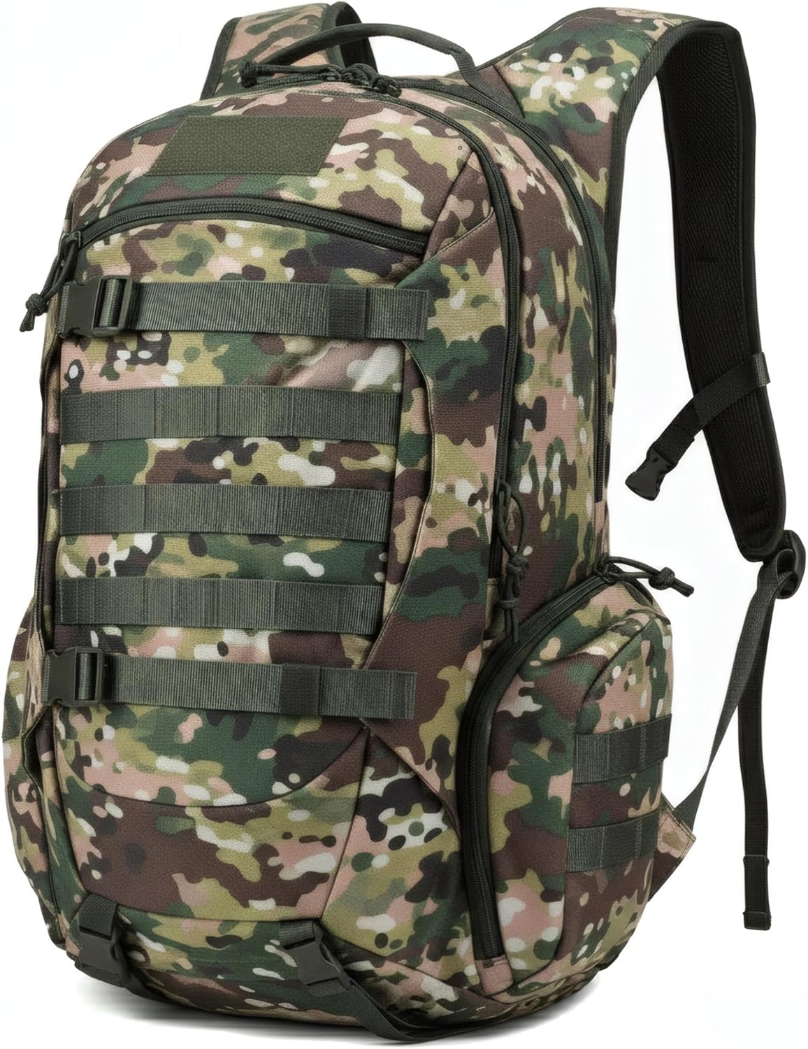 35L Tactical Backpack for Men, MOLLE Military Bug Out Bag, Waterproof Rucksack for Hiking with Hydration Port Balck CP
