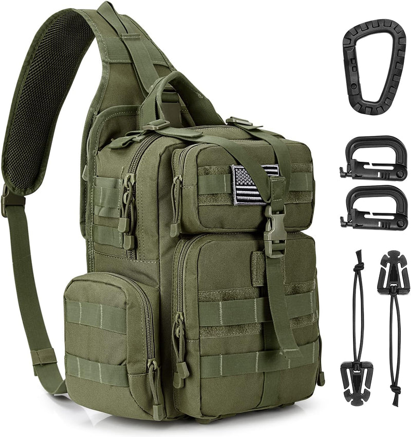 G4Free Large Tactical EDC Sling Bag Backpack, Military Molle Bag Single Strap Shoulder Backpack for Men