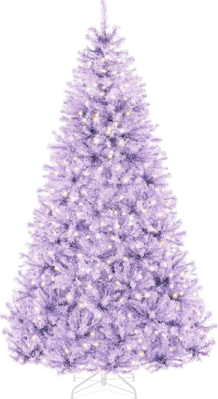 Best Choice Products 6ft Pre-Lit Christmas Tree Premium Hinged Artificial Pine Lighted Holiday Tree for Home, Office w/ 1,000 Branch Tips, 250 Lights, Metal Hinges, Foldable Base