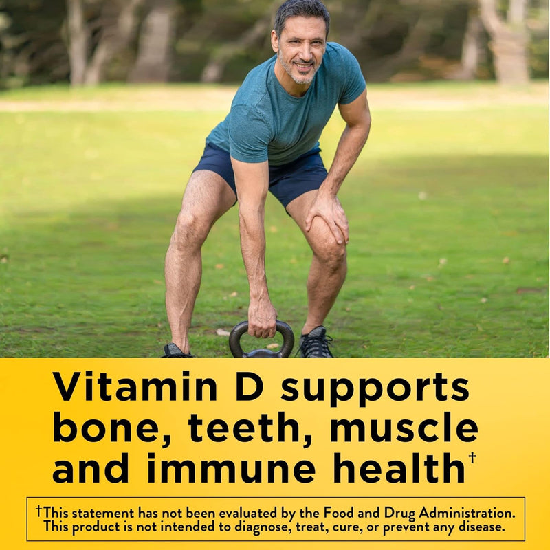 Nature Made Vitamin D3 K2 Supplement, 5000 IU (125 mcg) Vitamin D for Bone, Teeth, Muscle and Immune Support, 30 D3 and K2 Softgels, 30 Day Supply