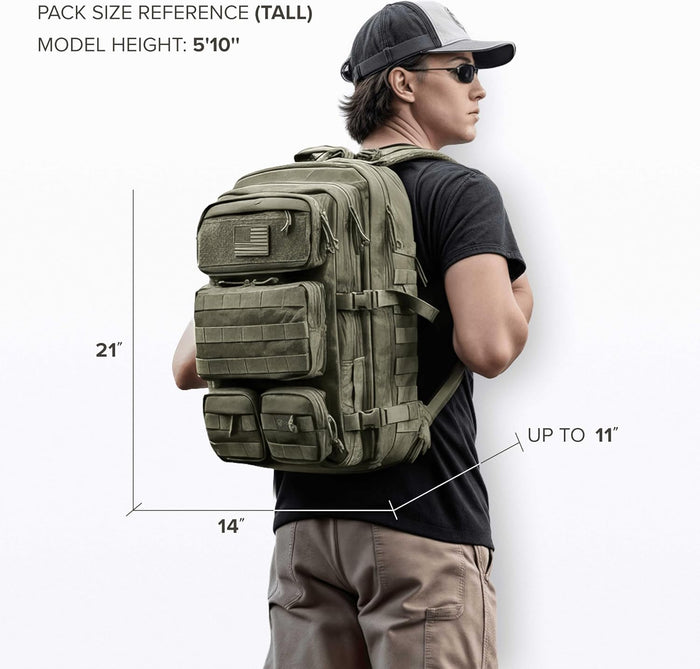 Falko Tactical Backpack 50L, 2.4x Stronger, Large Military Molle Rucksack, Heavy Duty, Work and Outdoors