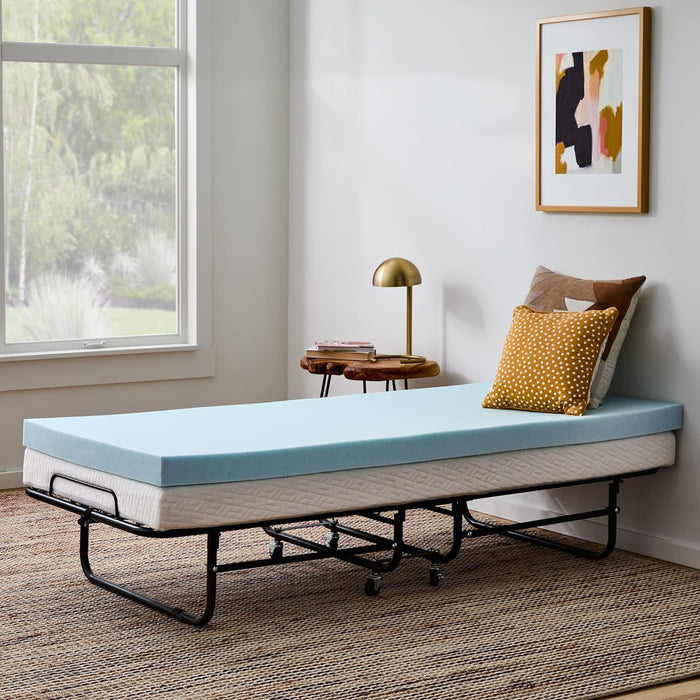 Linenspa Memory Foam Mattress Topper - 2 Inch Gel Infused Memory Foam - Plush Feel - Cooling and Pressure Relieving - CertiPUR Certified - Dorm Room Essentials - Twin XL Size