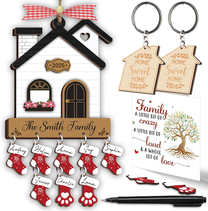 New Home Ornament 2025, House Warming Gifts New Home Card, Housewarming Gift Keychain for Women, Couple, First Apartment Gift 2025, Housewarming Gifts Idea, Christmas House Decoration HO622