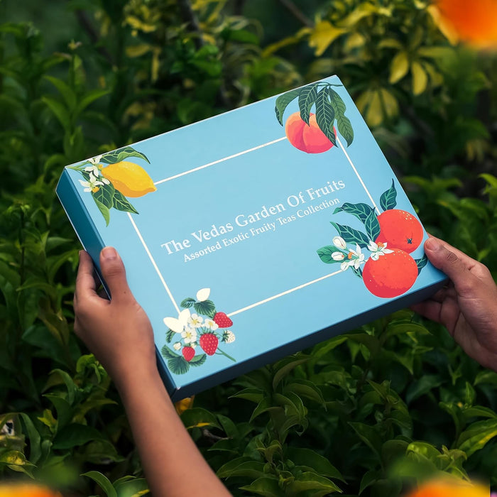 The Vedas Book of Tea Collection | Assorted Tea Bags | Mother's Day Gift Set | 12 Exotic Herbal Blends | 4 Units Each, Total 48 | Best for Corporate Gifting | Gift Hamper