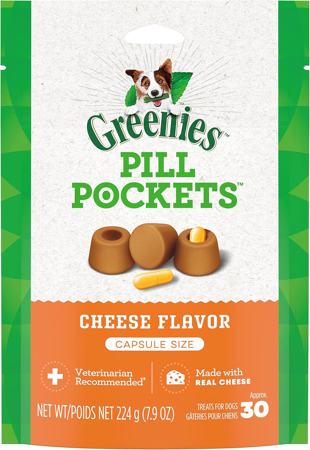 Greenies Pill Pockets for Dogs Large Size, Soft Dog Treats, Chicken Flavor, 15.8 oz. Pouch (60 Treats)
