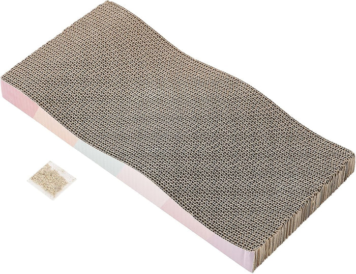 Cat Scratching Board cat Scratcher Cat Scratch Pad Cardboard cat scratchers for Indoor Cats Reversible Large Wide Corrugated with Catnip(2pcs)