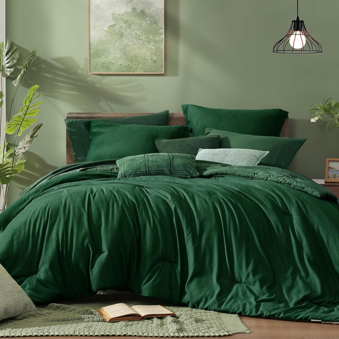 Monbix Queen Comforter Set - 7 Pieces Cationic Dyeing Terracotta Bed in a Bag Queen Bedding Sets with Comforter, Sheets, Pillowcases & Shams, Reversible Bedding Comforters Sets