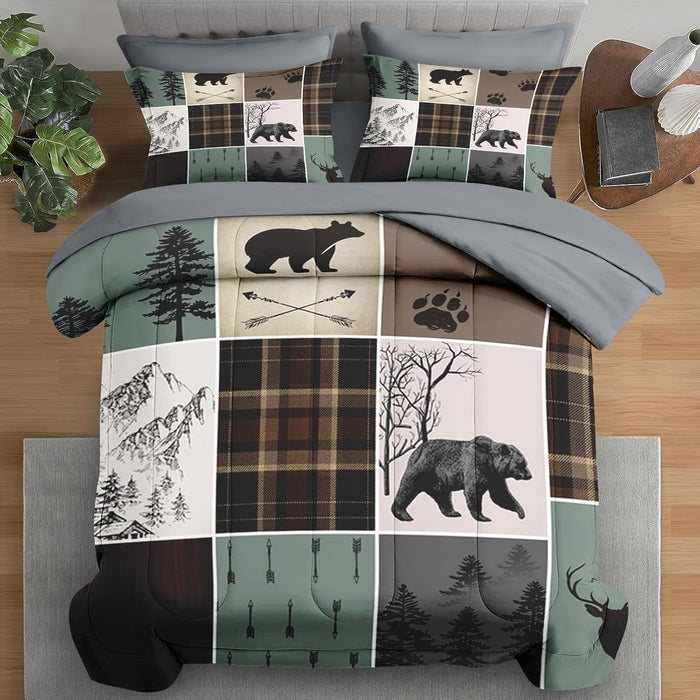 Comforter Set Queen Size, Gothic Butterfly Moon 7 Pcs Bedding for Kids and Adults, Botanical Plant Leaf Bed Sheet Sets with Fitted Sheet 2 Pillowcases & 2 Shams for Bedroom Bed Decor