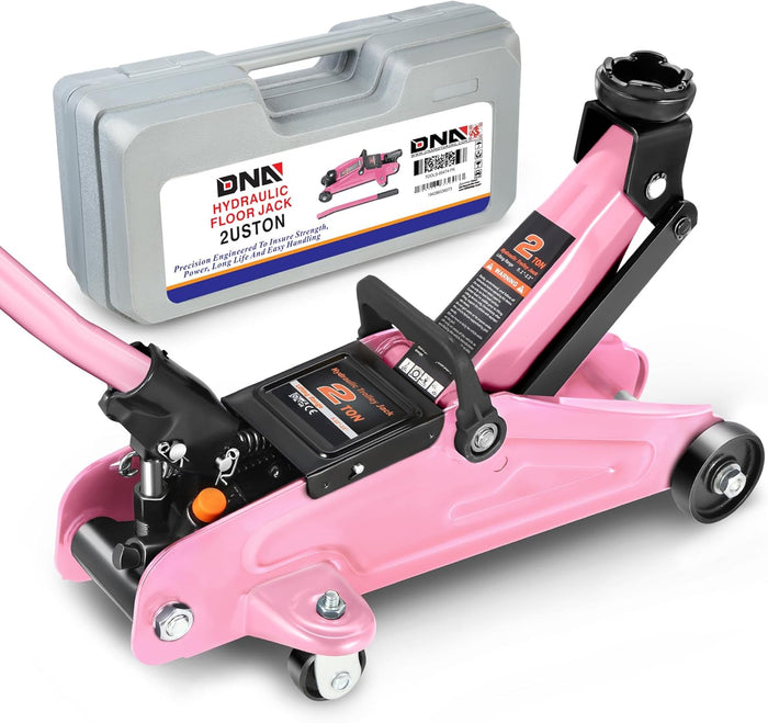 DNA Motoring TOOLS-00234 Low Profile Hydraulic Trolley Service/Floor Jack, 2 Ton (4000 lbs) Capacity, Lifting Range 5.1"-13", Black