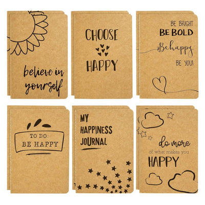 Paper Junkie Bulk Notebooks A6 Mini College-Ruled - 4 x 5.75 In, Brown Kraft, 12 Pack, 80 Pages - Portable & Lightweight Travel Journals for Kids & Party Favors for Teens