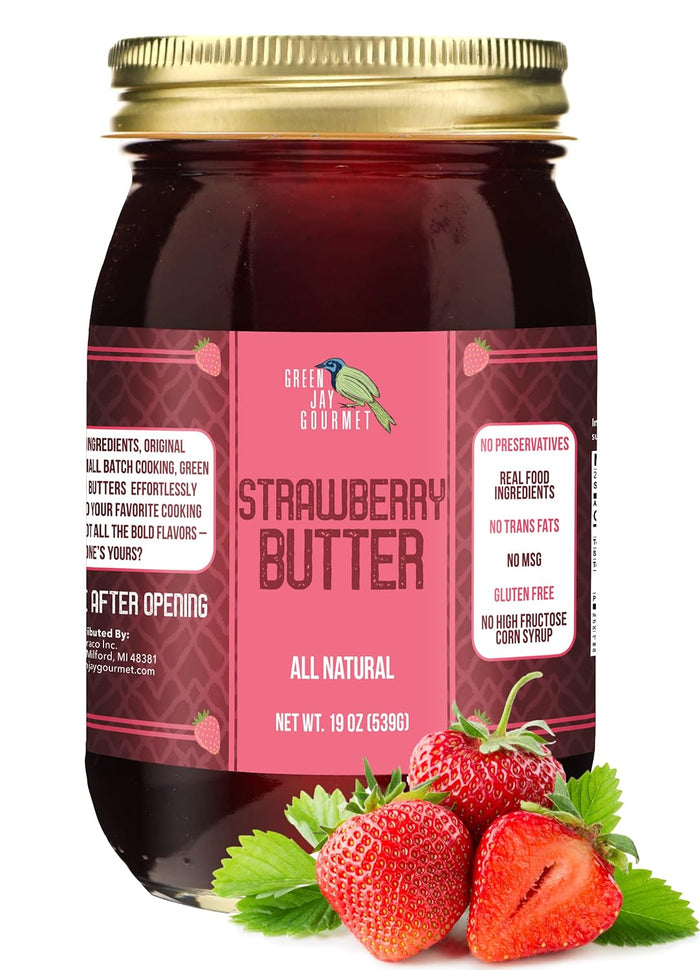 Green Jay Gourmet Monkey Butter - All-Natural, Gluten-Free Banana Butter - Pineapple Spread with Bananas & Mango - Gourmet Fruit Butter - No Corn Syrup, Preservatives or Trans-Fats - 19 Ounces