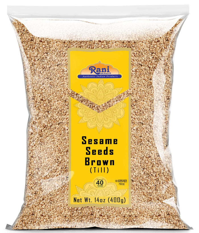 Rani Sesame Seeds Whole Brown, Raw (Till) 14oz (400gm) ~ All Natural | Gluten Friendly | NON-GMO | Kosher | Vegan | Indian Origin