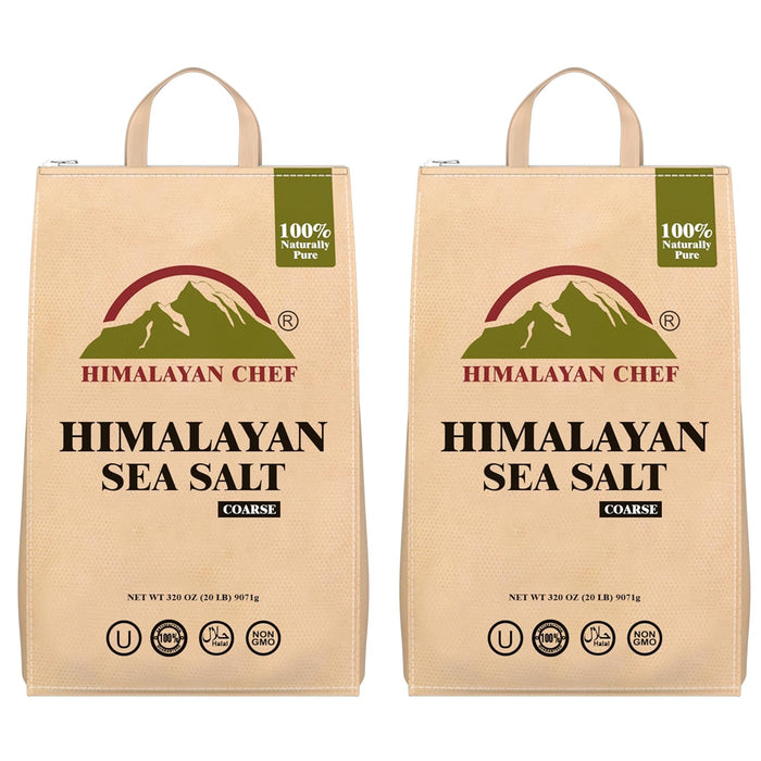 Himalayan Chef Himalayan Pink Salt - 5 lbs Fine Grain Bulk Bag - Kosher and Vegan, 100% Natural and Pure Gourmet Crystal - Contains 84 Minerals