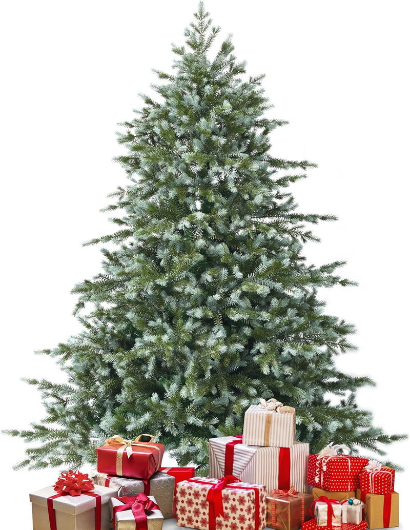 DORTALA Artificial Christmas Tree, 8FT Evergreen Xmas Tree with 1658 Branch Tips, Foldable Metal Stand, Green