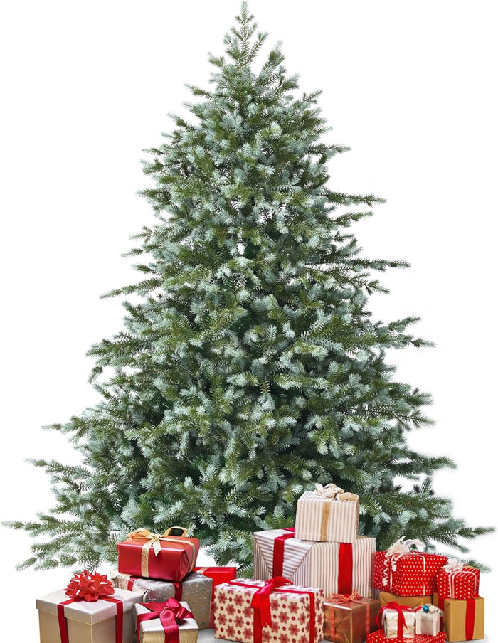 DORTALA Artificial Christmas Tree, 8FT Evergreen Xmas Tree with 1658 Branch Tips, Foldable Metal Stand, Green