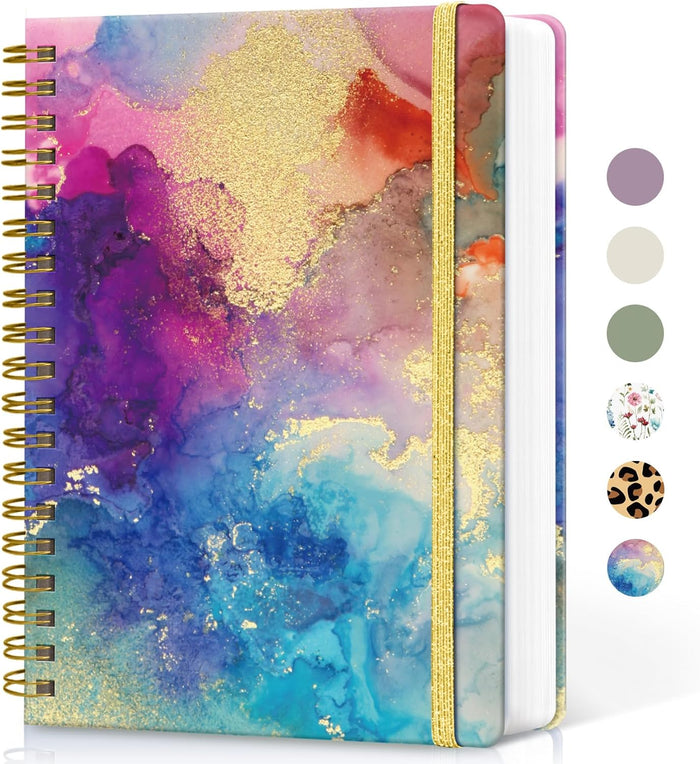 Lined Spiral Notebook Journal for Work, 300 Pages Thick B5 (7.1"x10") College Ruled Journal for Women & Writing, Hardcover Notebook for Note Taking, Perfect for Office Home School Supplies, Green