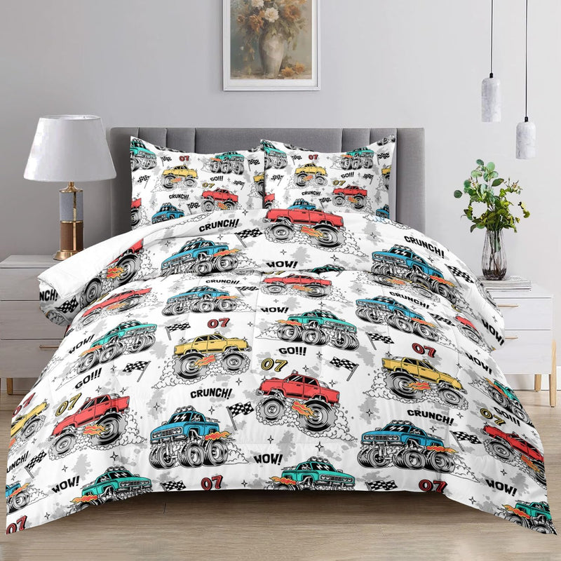 Raphus Cucullatus Dragon Comforter Set - Twin Size, Ancient Wild Animal Dragon Pattern Bedding for Boys