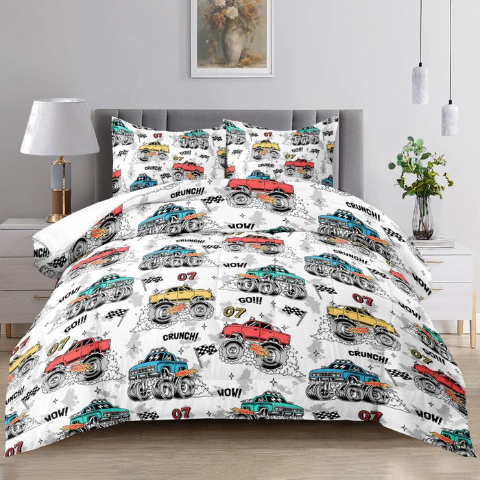 Raphus Cucullatus Dragon Comforter Set - Twin Size, Ancient Wild Animal Dragon Pattern Bedding for Boys