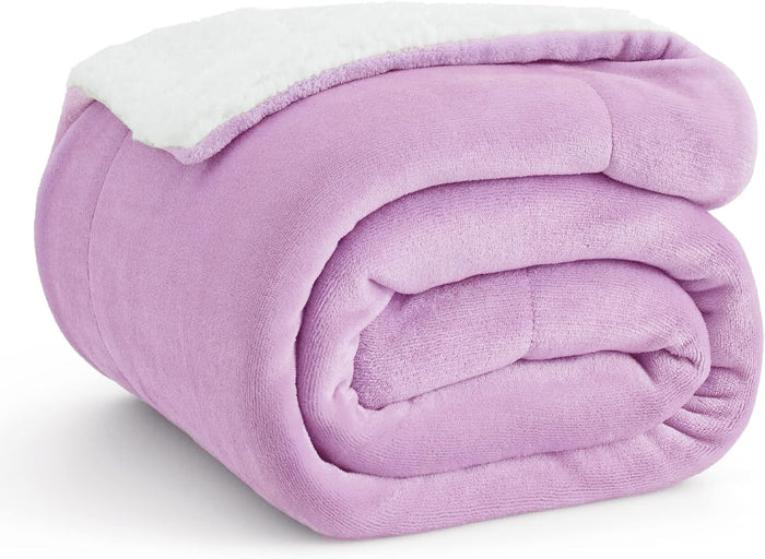 Bedsure GentleSoft Sherpa Fleece Throw Blanket for Couch - Thick and Warm Christmas Blanket for Winter, Soft Fuzzy Plush Throw Gifts for Women and Men, Grey, 50x60 Inches