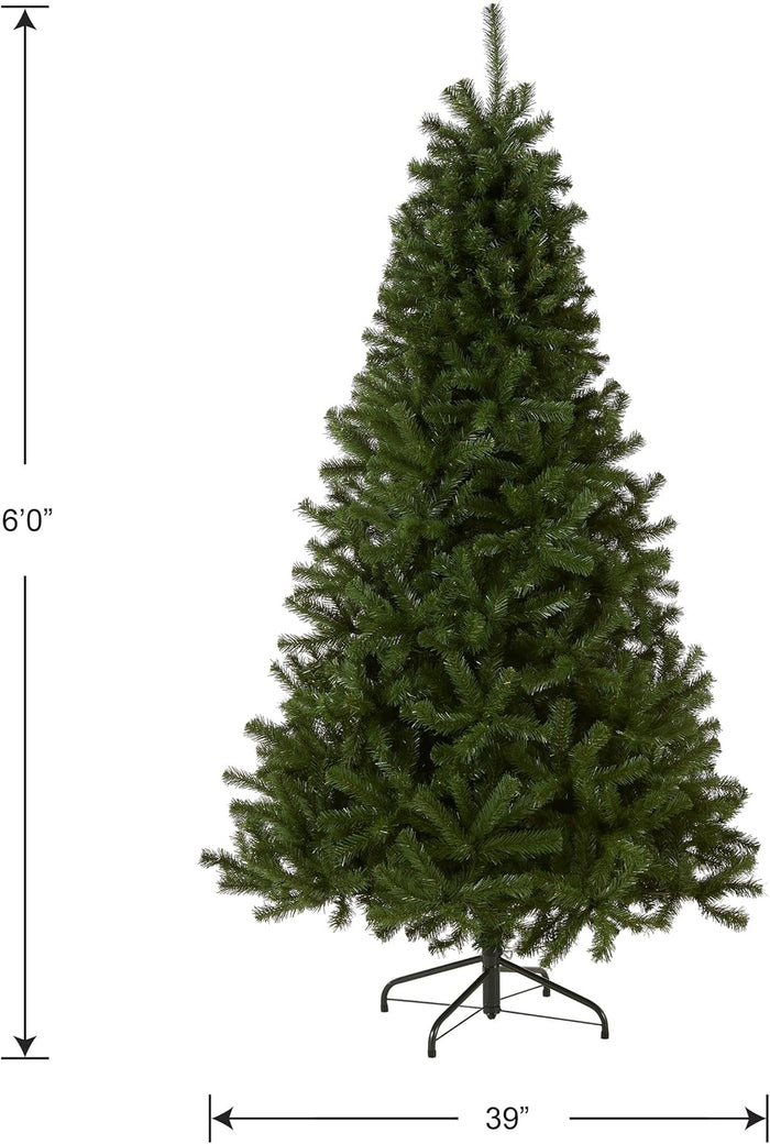 National Tree Company Artificial Full Christmas Tree, Green, North Valley Spruce, Includes Stand, 6 Feet