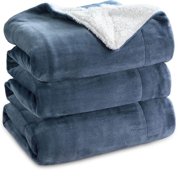 Bedsure GentleSoft Sherpa Fleece Throw Blanket for Couch - Thick and Warm Christmas Blanket for Winter, Soft Fuzzy Plush Throw Gifts for Women and Men, Grey, 50x60 Inches