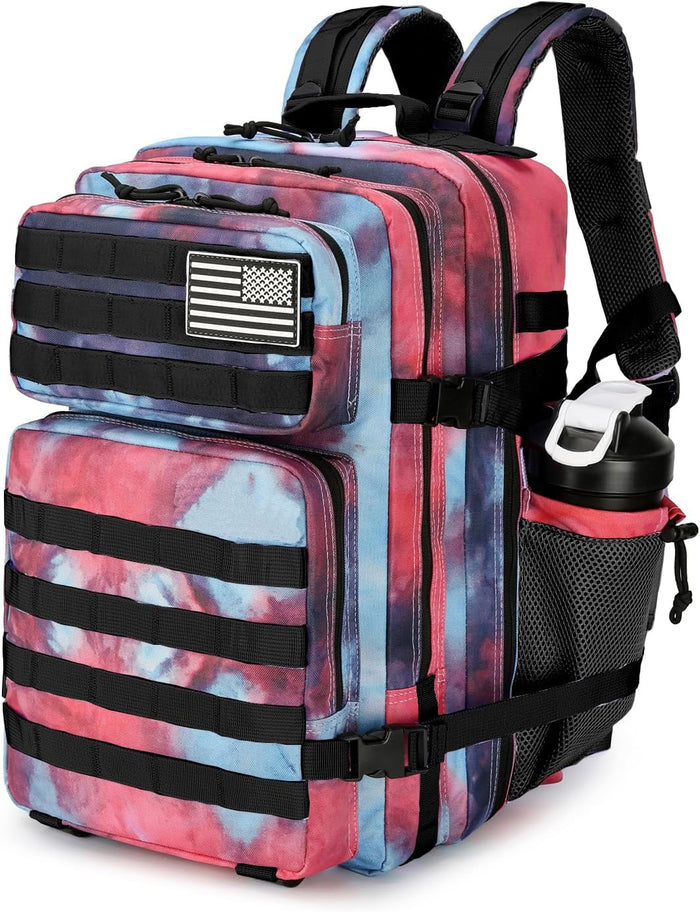 25L Tactical Backpack Military Tactical Backpack for Men and Women Small Assault Pack Outdoor Travel Hiking Camping Rucksack with Molle Webbing (Cow Print)