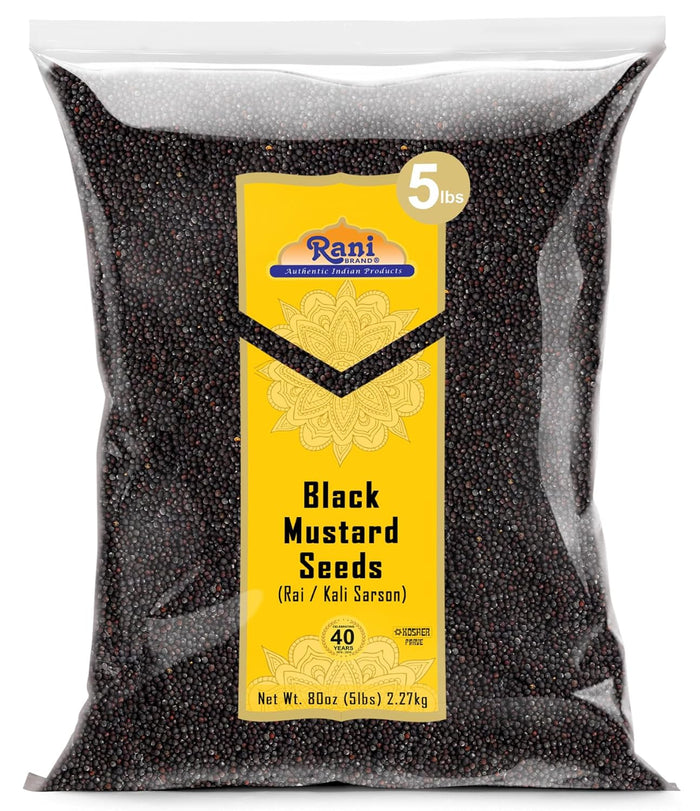 Rani Black Mustard Seeds Whole Spice (Kali Rai) 3.5oz (100g) ~ All Natural | Gluten Friendly | NON-GMO | Kosher | Vegan | Indian Origin