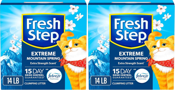 Fresh Step Clumping Cat Litter, Multi-Cat, Long Lasting Odor Control Kitty Litter with Activated Charcoal, Low Dust Formula, 14 lb