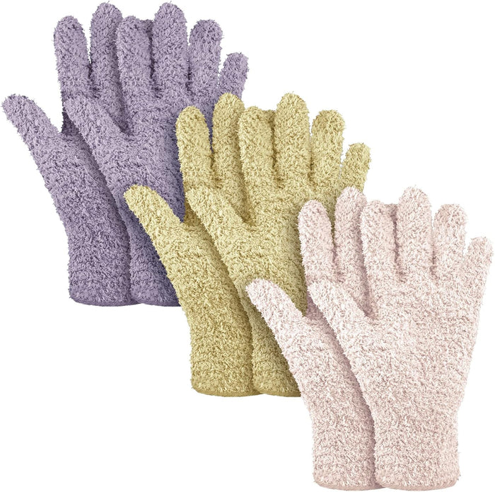 Patelai 3 Pairs Microfiber Plant Dusting Gloves Leaf Cleaning Gloves for Indoor Plants, Blinds, Furniture, House(Small,Black)