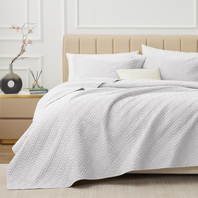 EXQ Home Quilt Set Full Queen Size Black Print 3 Piece,Lightweight Soft Coverlet Modern Style Sun Starry Pattern Bedspread Set(1 Quilt,2 Pillow Shams)