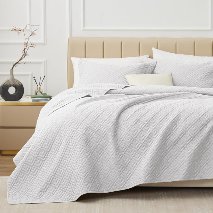 EXQ Home Quilt Set Full Queen Size Black Print 3 Piece,Lightweight Soft Coverlet Modern Style Sun Starry Pattern Bedspread Set(1 Quilt,2 Pillow Shams)