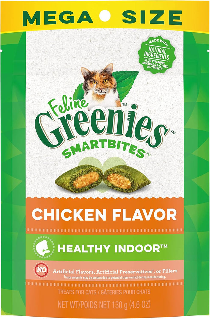 Greenies Feline Smartbites Healthy Indoor Natural Treats for Cats, Tuna Flavor, 4.6 oz. Pouch