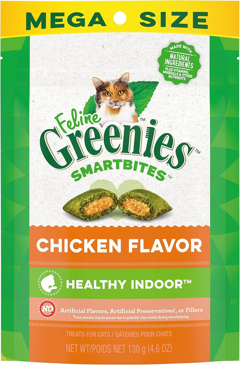 Greenies Feline Smartbites Healthy Indoor Natural Treats for Cats, Tuna Flavor, 4.6 oz. Pouch