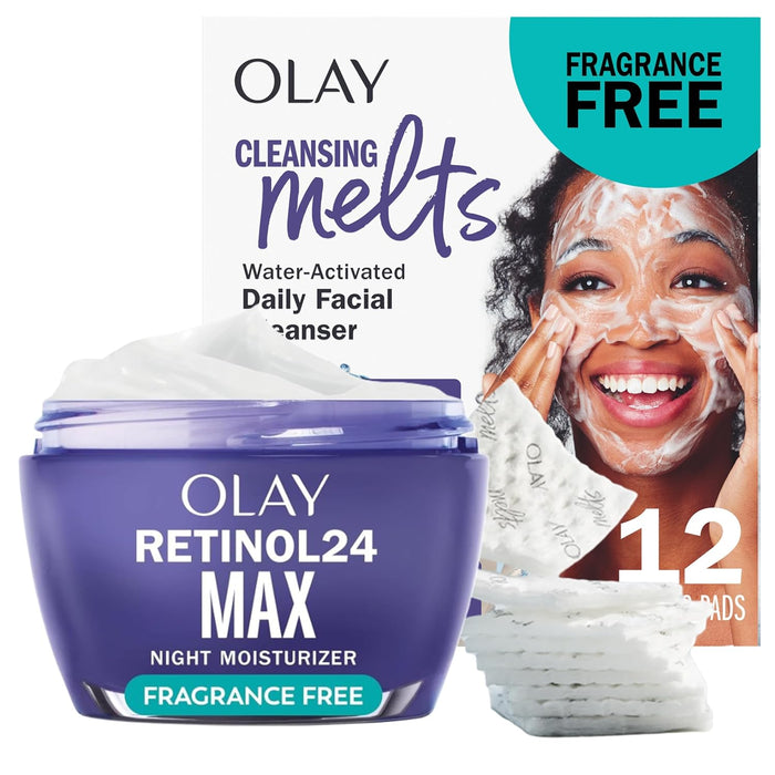 Olay Retinol Night Cream for Women, MAX, Anti-Aging Face Moisturizer, Fragrance-Free, Gift for Women, Non Greasy - Anti-Wrinkle, Hydrating Skin Care - Triple Collagen Cream, Niacinamide, 1.7oz