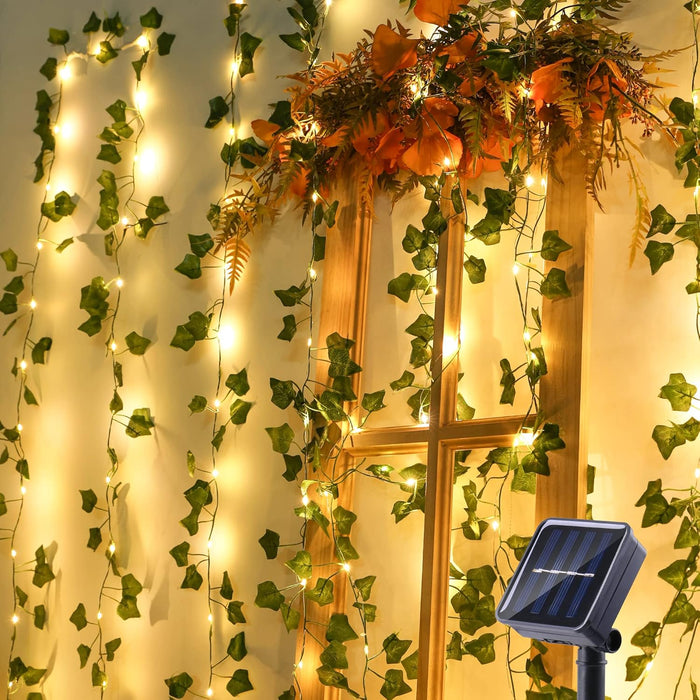 Brizled Orange & Purple Halloween Lights, 2 Pack Total 78FT 240 LED Solar Halloween Fairy Lights, 8 Modes Outdoor Orange Fairy Light, Purple Twinkle Light String Black Wire Outside Spooky Decorations