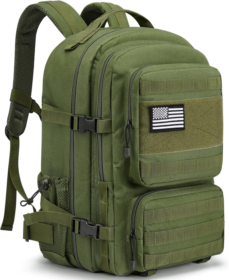 G4Free 45L Military Tactical Backpack for Men Large Army Molle Daypack 3 Day Assault Pack Bug Out Bag Hiking Rucksack(Khaki)