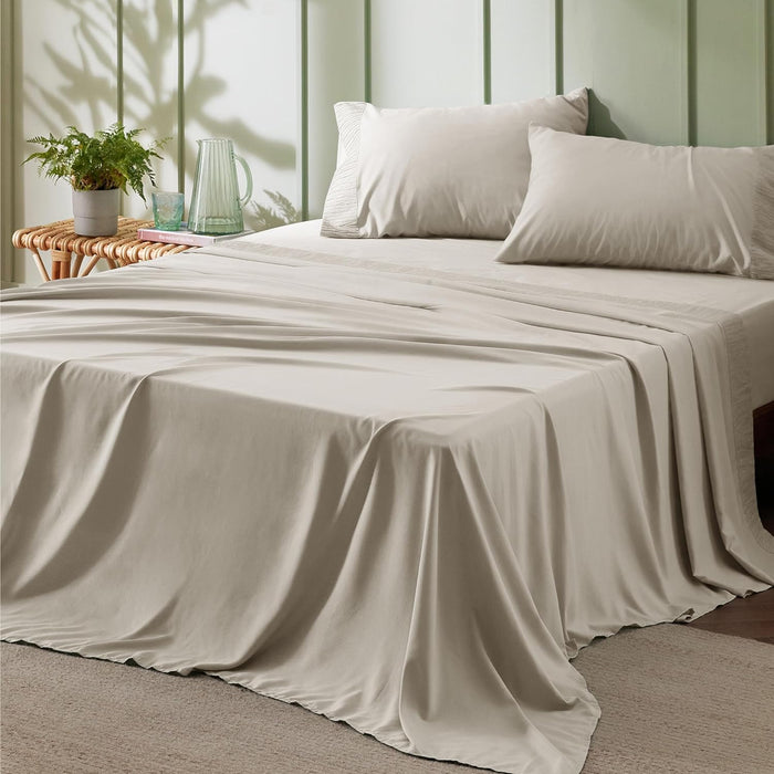 Bedsure Queen Sheet Set - 4 Pieces Soft Queen Size Sheets - Breathable & Cooling - Hotel Luxury - Easy Care Polyester Microfiber Bedding for Women, Men, Dark Grey