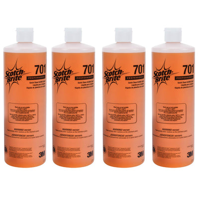 3M H-701-32OZ Scotch-Brite Griddle Cleaning, Quick Clean Liquid 701, 4 Quarts, Heavy Duty, Cleans in 3-5 Minutes, For Baked On Food and Cooking Oils, Use on Hot or Cool Griddle