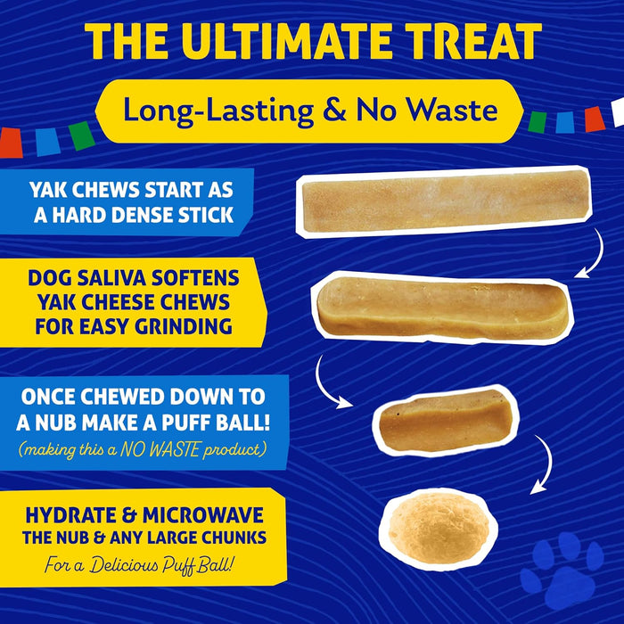 Himalayan Dog Chew Original Yak Cheese Dog Chew, 3 XL/Large Sticks, 3.3 oz, Gluten Free, Healthy Dog Treats, Grain & Lactose Free 100% Natural, Long Lasting Chews for Dogs Under 65 lbs