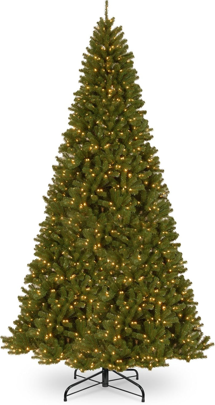 National Tree Company Pre-Lit Artificial Full Christmas Tree, Green, North Valley Spruce, White Lights, Includes Stand, 4.5 Feet
