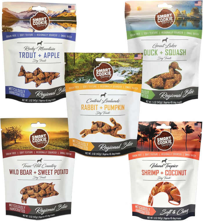 Smart Cookie All Natural Dog Treats - Wild Boar & Sweet Potato - Training Treats for Dogs with Allergies, Sensitive Stomachs - Soft Dog Treats, Chewy, Grain Free, Human-Grade, Made in USA - 5oz Bag