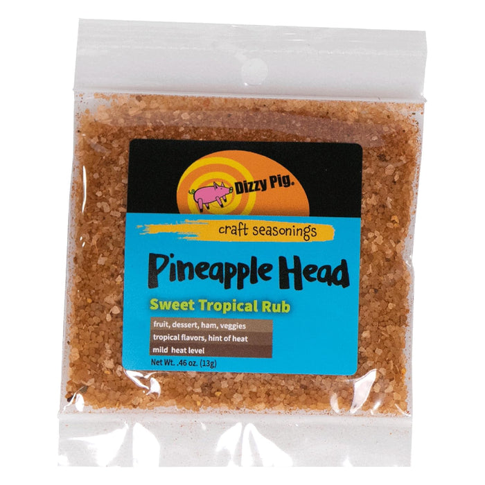 Dizzy Pig Pineapple Head Savory Sweet Tropical Seasoning Rub (Sample) - Hand Made in the USA - Seasons 2-4 lbs of Food - MSG Free, Gluten Free