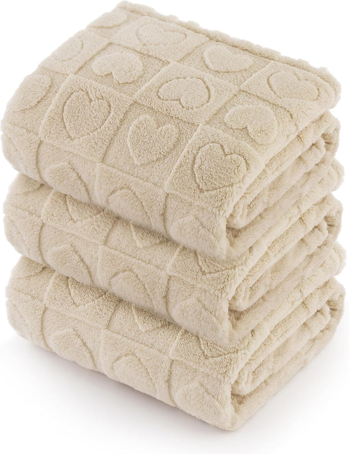Bedsure Dog Blankets for Small Dogs Washable - Fluffy Fuzzy Cat Puppy Blanket with Premium 300GSM Coral Fleece Soft for Pet Kitten Doggy, White, 25x35IN