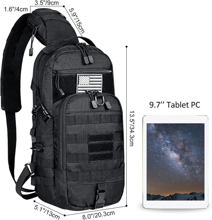G4Free EDC Bag Tactical Sling Bag Backpack Molle Chest Shoulder Assault Pack Rectangular Outdoor Daypack